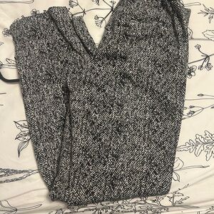 Express Black and White Herringbone Pants